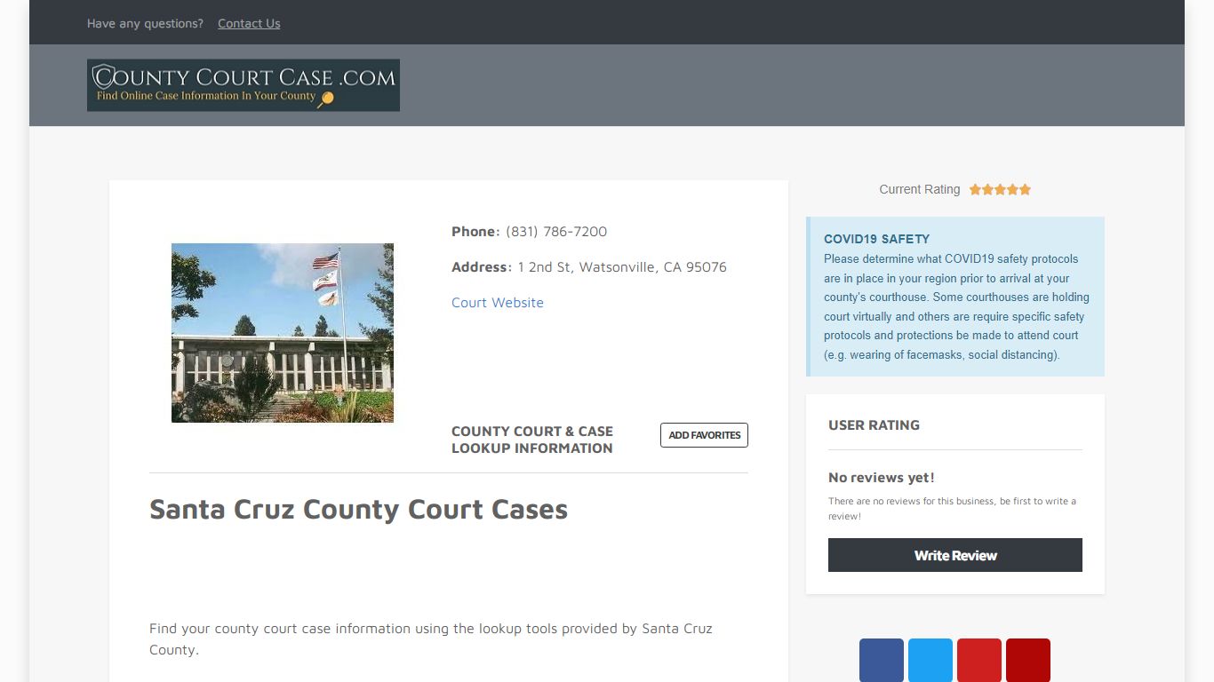 Santa Cruz County | County Court Case Search & Lookup | CountyCourtCase ...