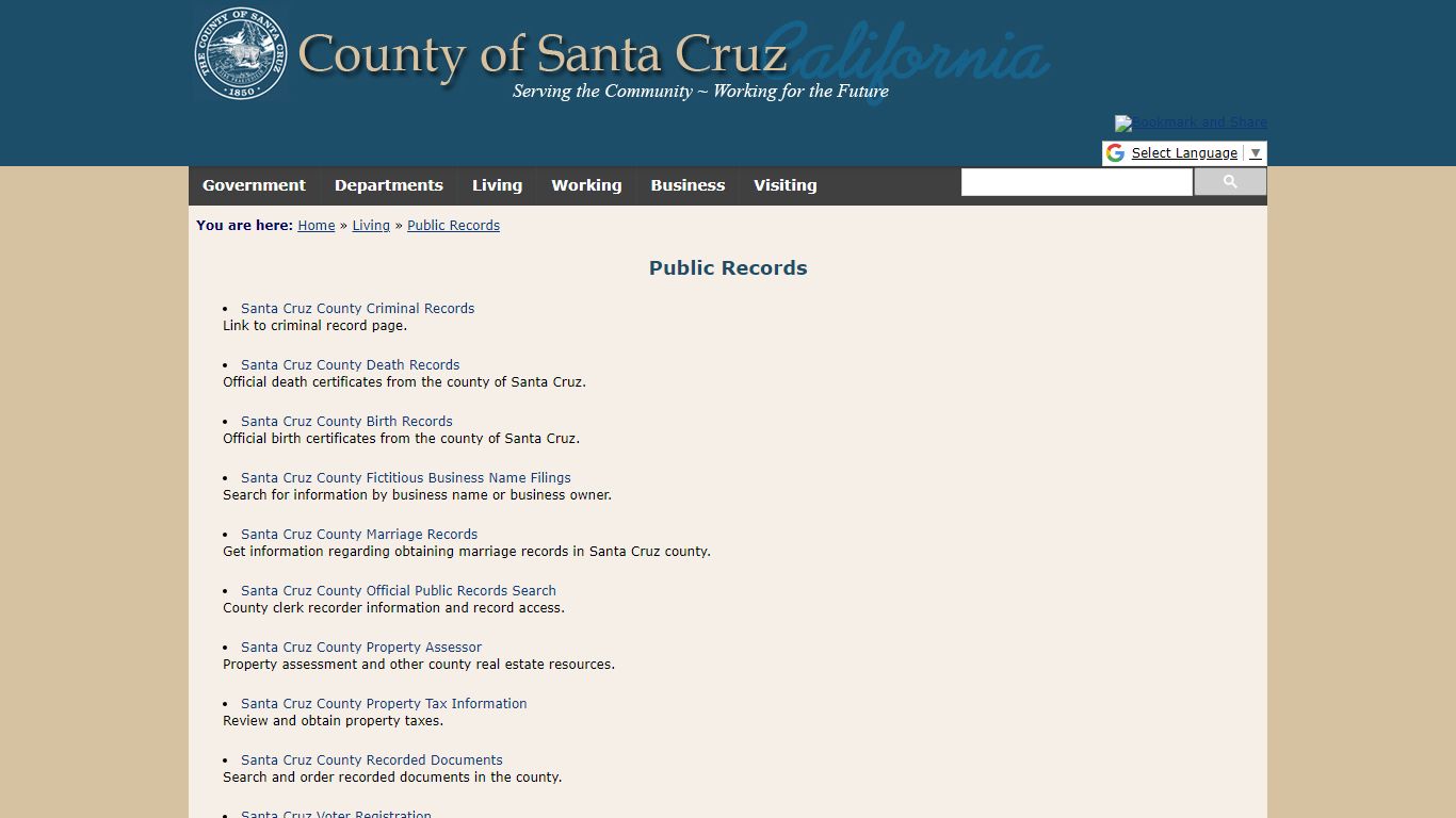 Public Records - Santa Cruz County, California
